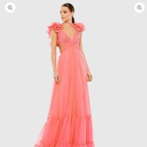Mac Duggal Pink Sleeveless V-Neck Gown